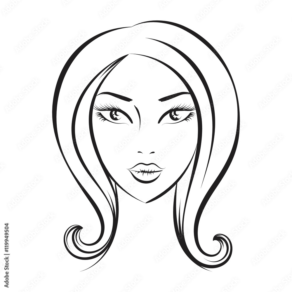 face glamorous girl cartoon Stock Vector | Adobe Stock