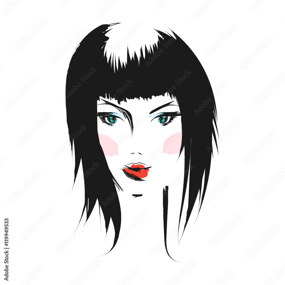 face glamorous girl cartoon face glamorous girl cartoon