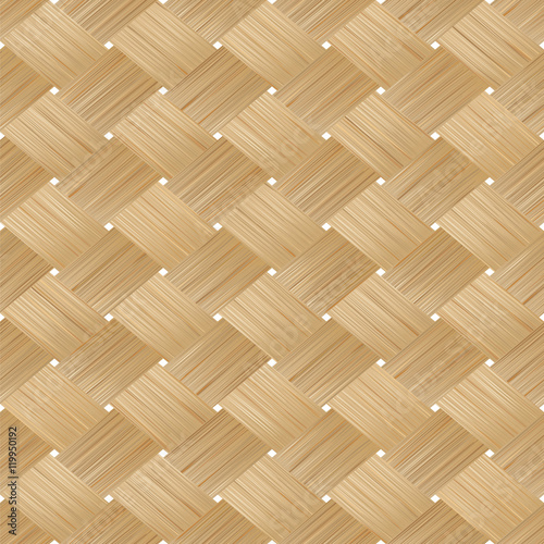 Bamboo wood texture. Wicker background. Vector seamless pattern