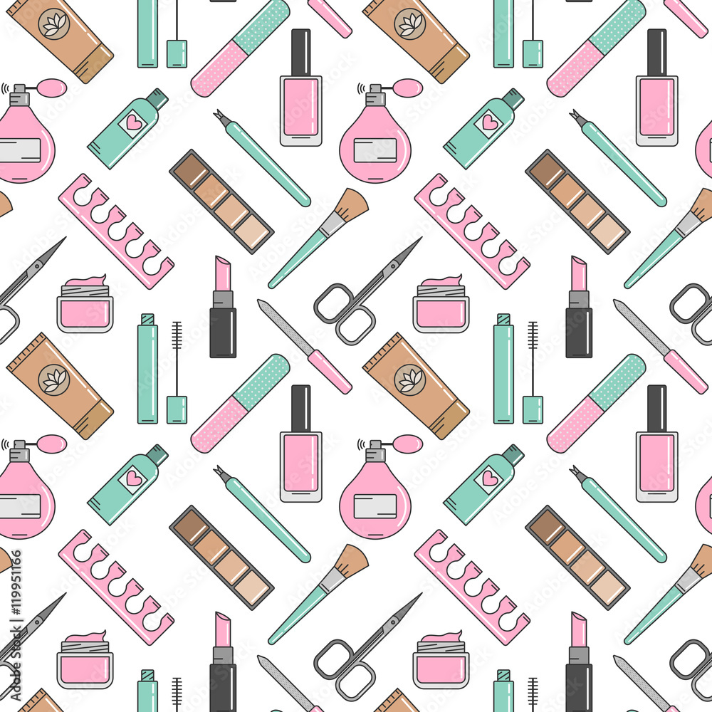 vector pattern cosmetics and manicure vector pattern cosmetics and manicure