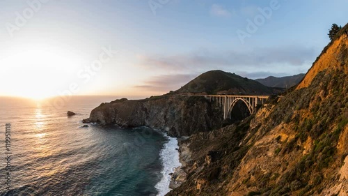Bixby Creek Bridge Time Lapse v1 Sunset of Bixby Creek Bridge near Big Sur.