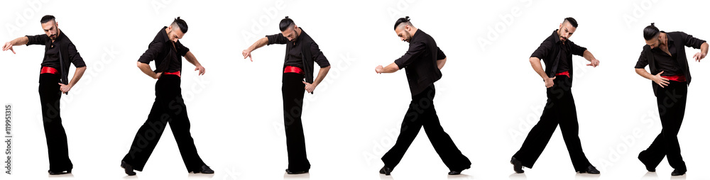 Spanish dancer in various poses on white Spanish dancer in various poses on white