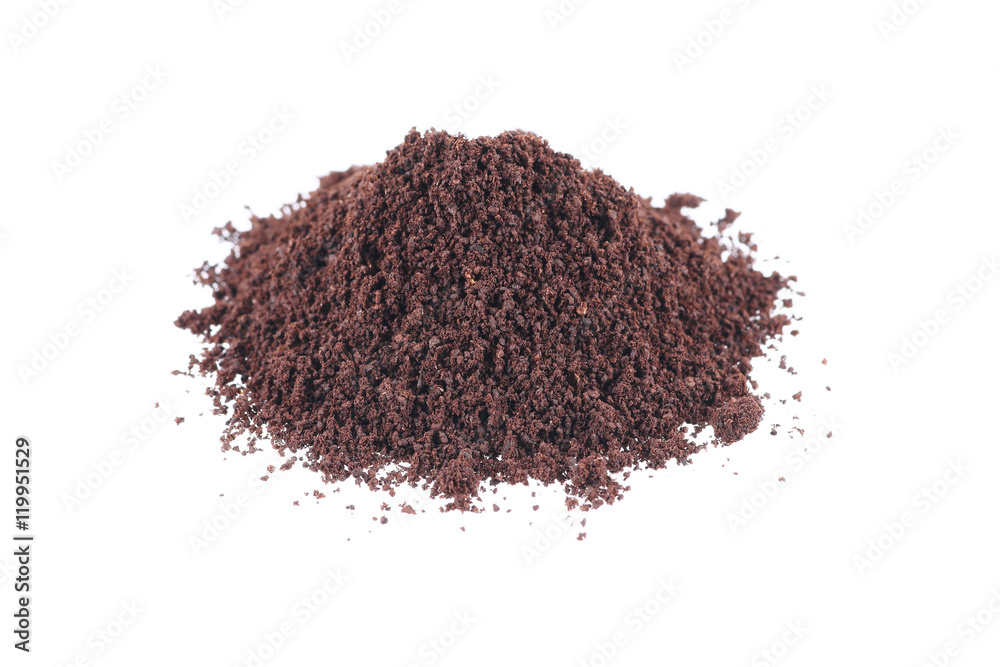 pile of coffee powder isolated on white pile of coffee powder isolated on white