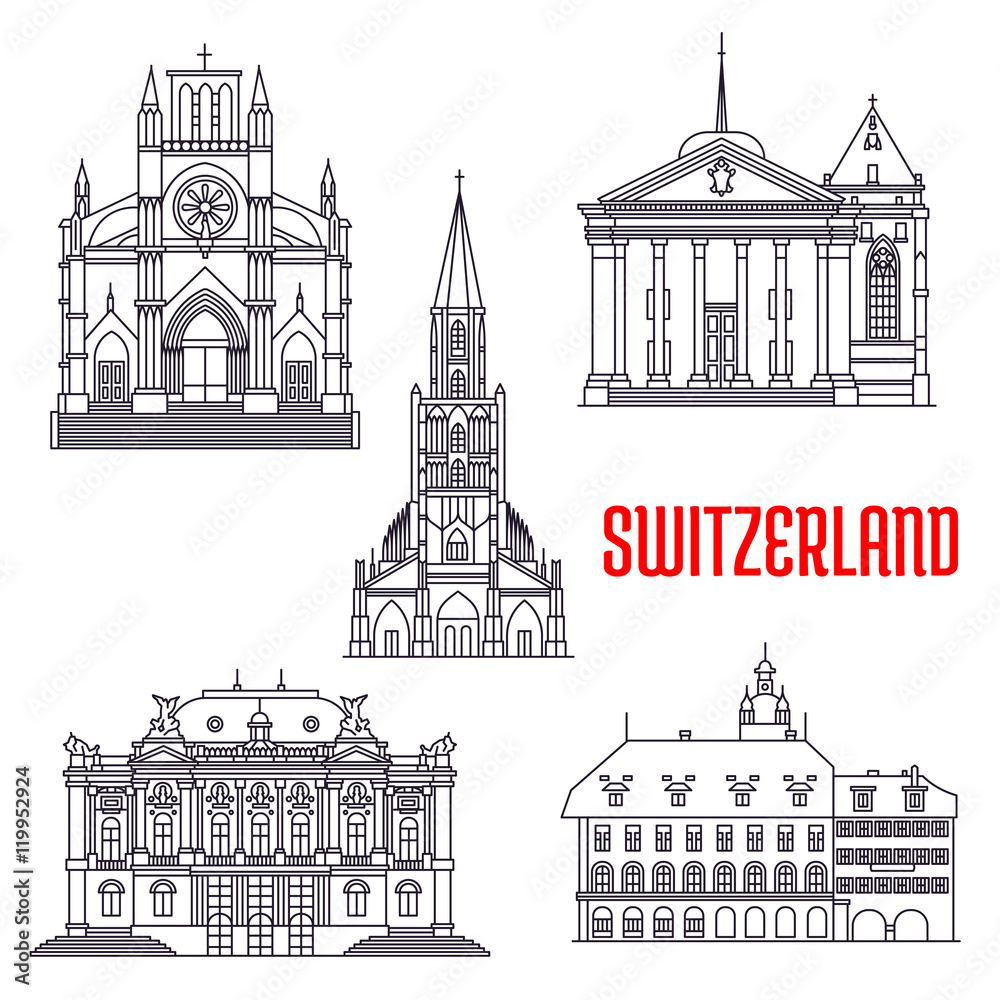 Historic buildings and sightseeings of Switzerland