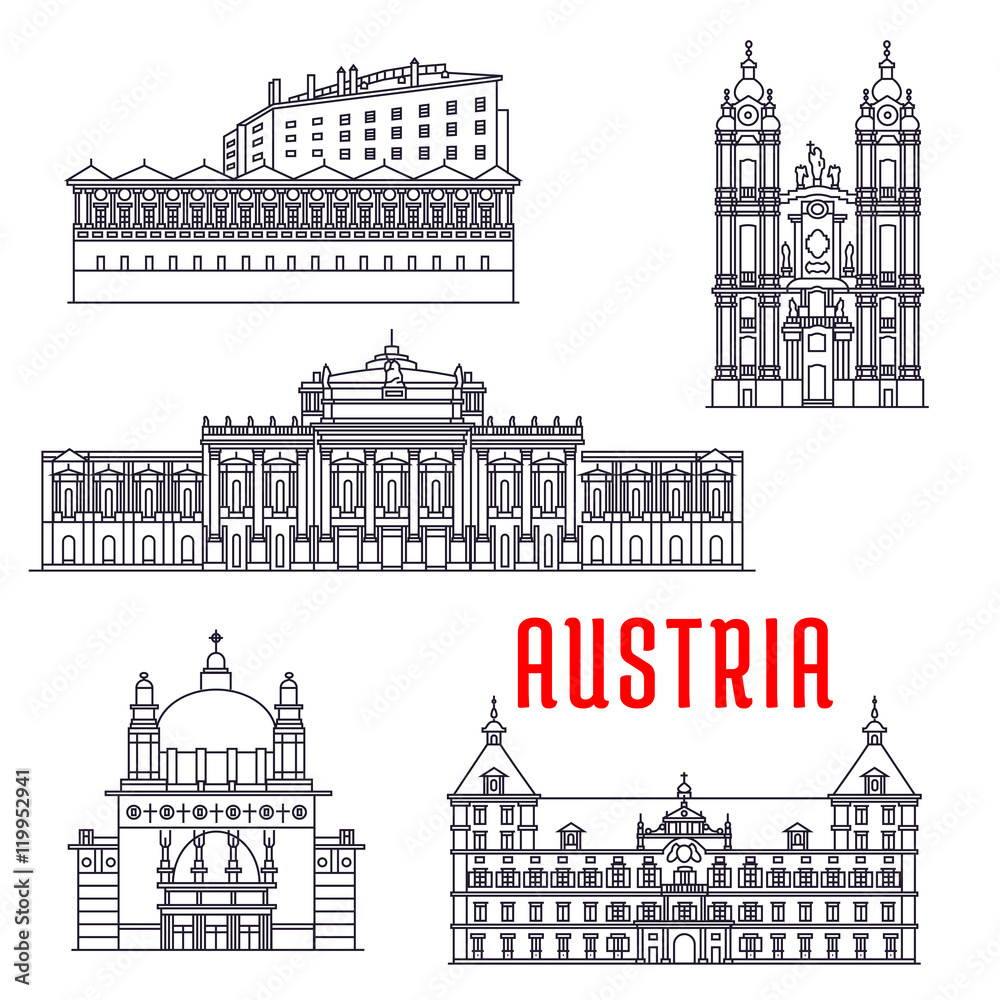 Historic buildings and sightseeings of Austria