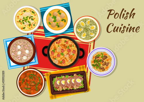 Polish cuisine icon with rich meat dishes