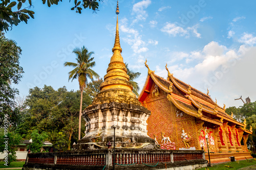Gold pagoda in Wat Phra That Lampang Luang, Lampang, Thailand