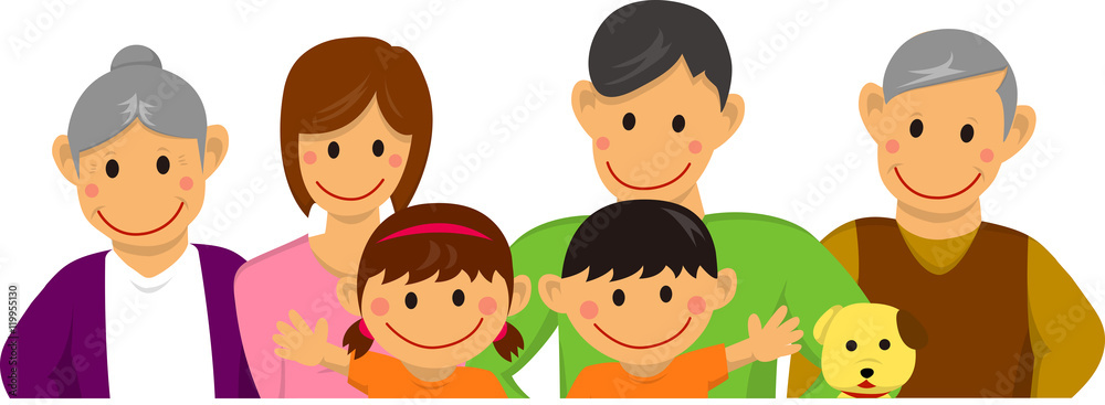Family illustration / with grandparents (vector) Family illustration / with grandparents (vector)