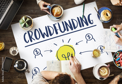 Crowdfunding Money Business Bulb Graphic Concept photo