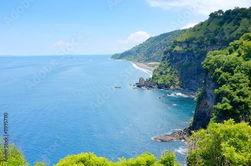 Beach scenery great view at eastern of Bali Asah Hill. Located in Bugbug village Karangasem Bali.