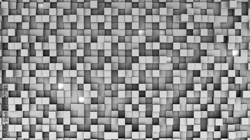 Cube random position 3d rendering © parinja