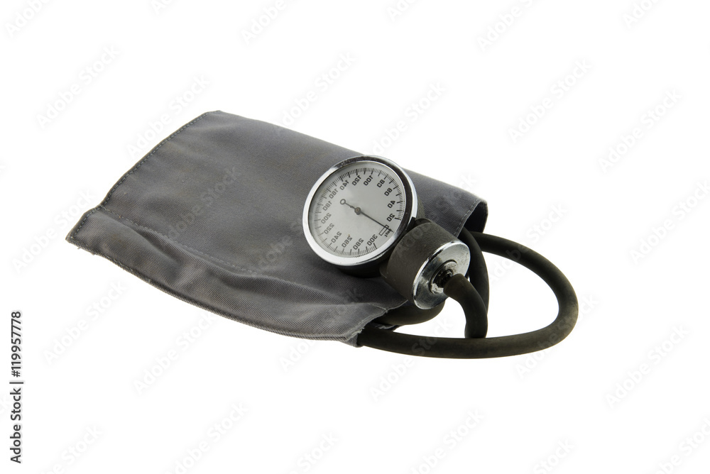 Blood pressure meter medical equipment isolated on white Blood pressure meter medical equipment isolated on white