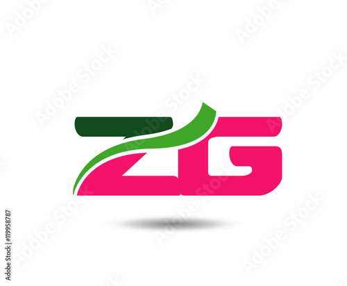  Alphabet Z and G letter logo. Vector illustration 