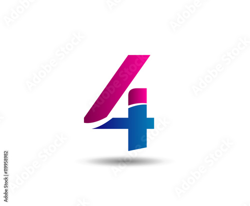 Number logo design.Number four logo.Logo 4 vector template
