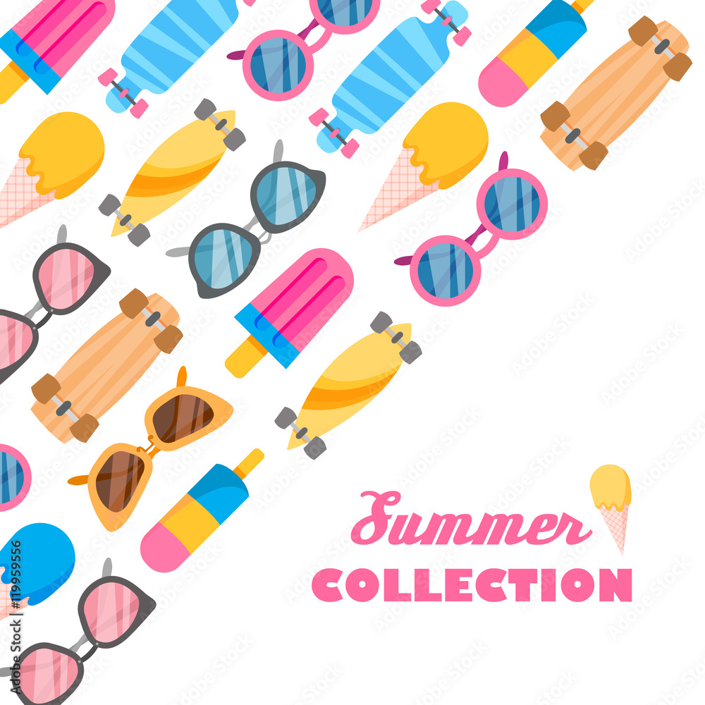 Summer collection of objects Summer collection of objects