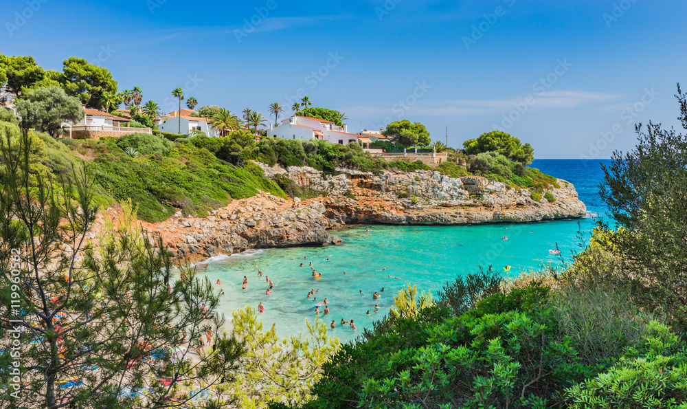 Beautiful bay coast Mediterranean Sea Spain Majorca 