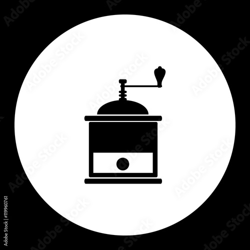 black isolated old retro coffee grinder eps10