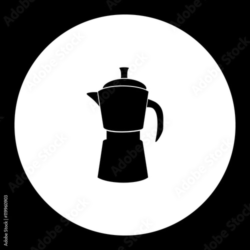 black isolated moka pot italian coffee maker eps10