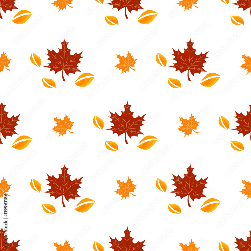Seamless maple leafs pattern