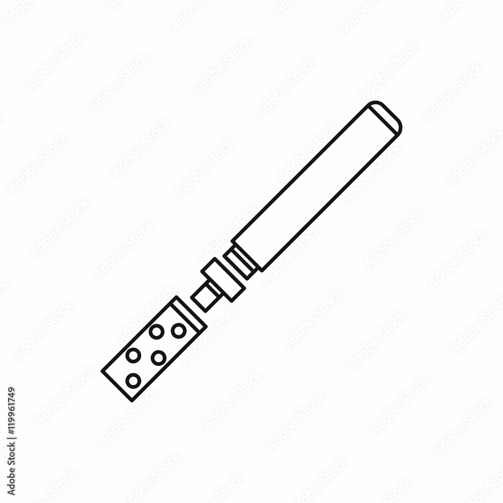 Electronic cigarette and extra cartridge icon in outline style isolated on white background vector illustration Electronic cigarette and extra cartridge icon in outline style isolated on white background vector illustration