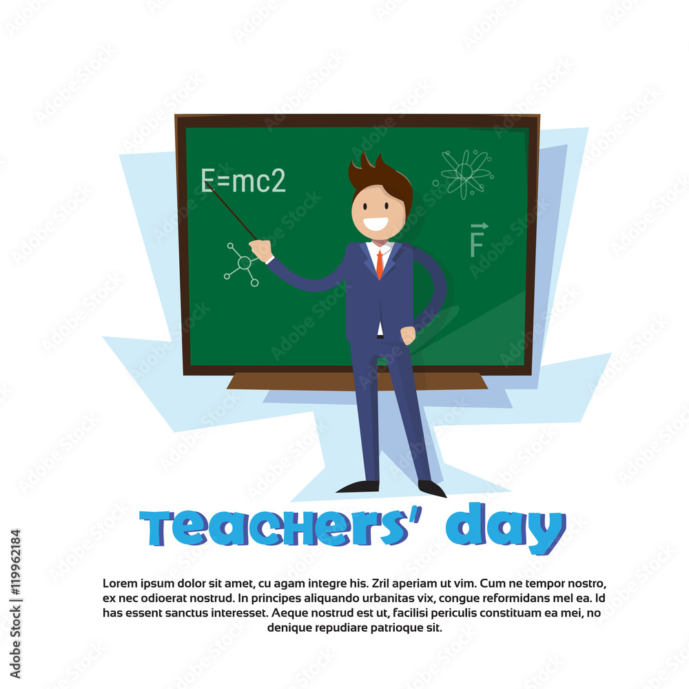 Teacher Day Holiday Man School Class Board Teacher Day Holiday Man School Class Board