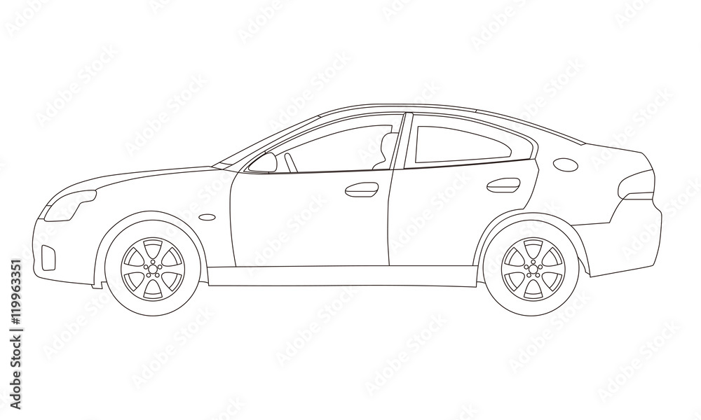 car vehicle side view white background vector illustration Stock Vector  Image & Art - Alamy