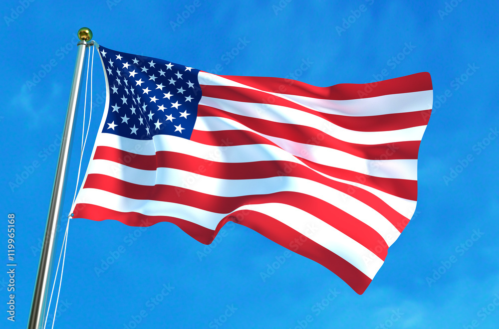 Fototapeta premium USA flag, American flag. 3D illustration