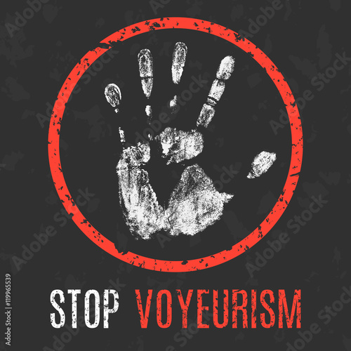 Vector illustration. Human diseases. Stop Voyeurism.