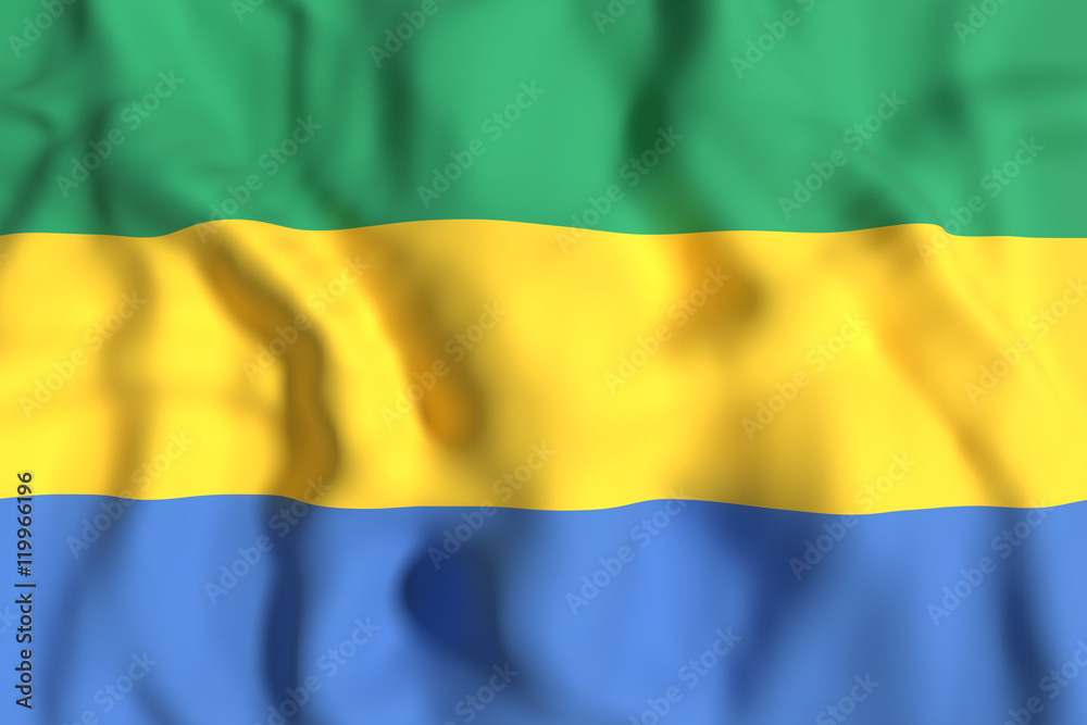 Gabonese Republic flag waving Gabonese Republic flag waving