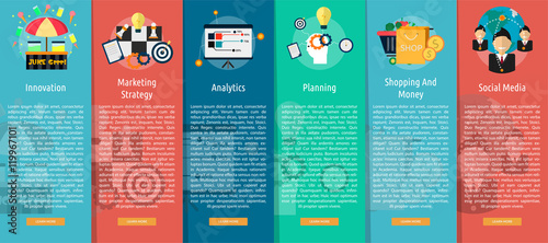 Marketing and Management Vertical Banner Concept