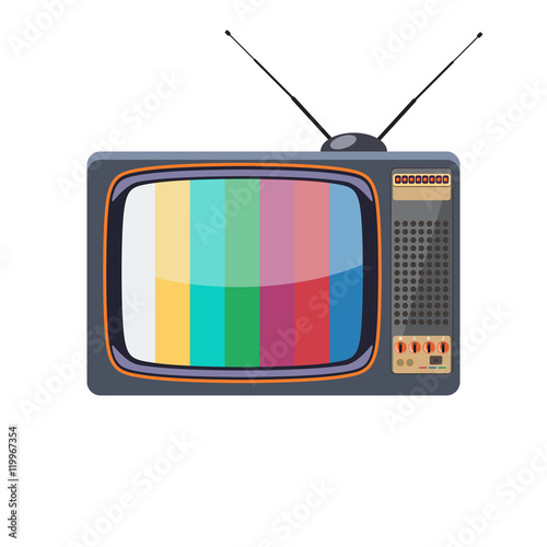 Vector retro TV on white background. Vector art.