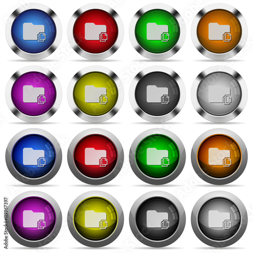 Copy folder glossy button set