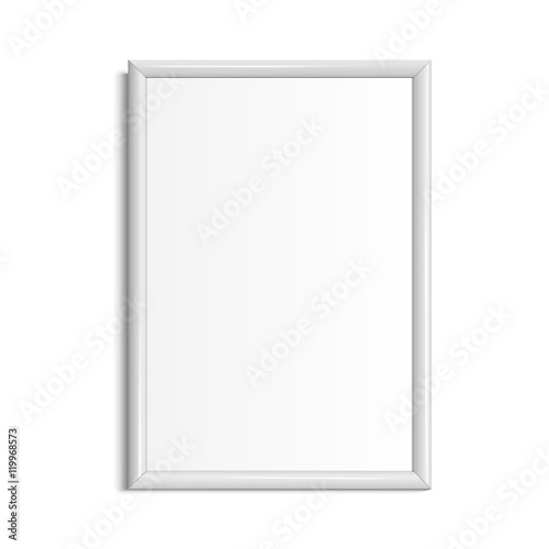 Realistic White horizontal frame for paintings