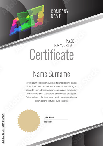 Modern Certificate. Template diplomas, currency.