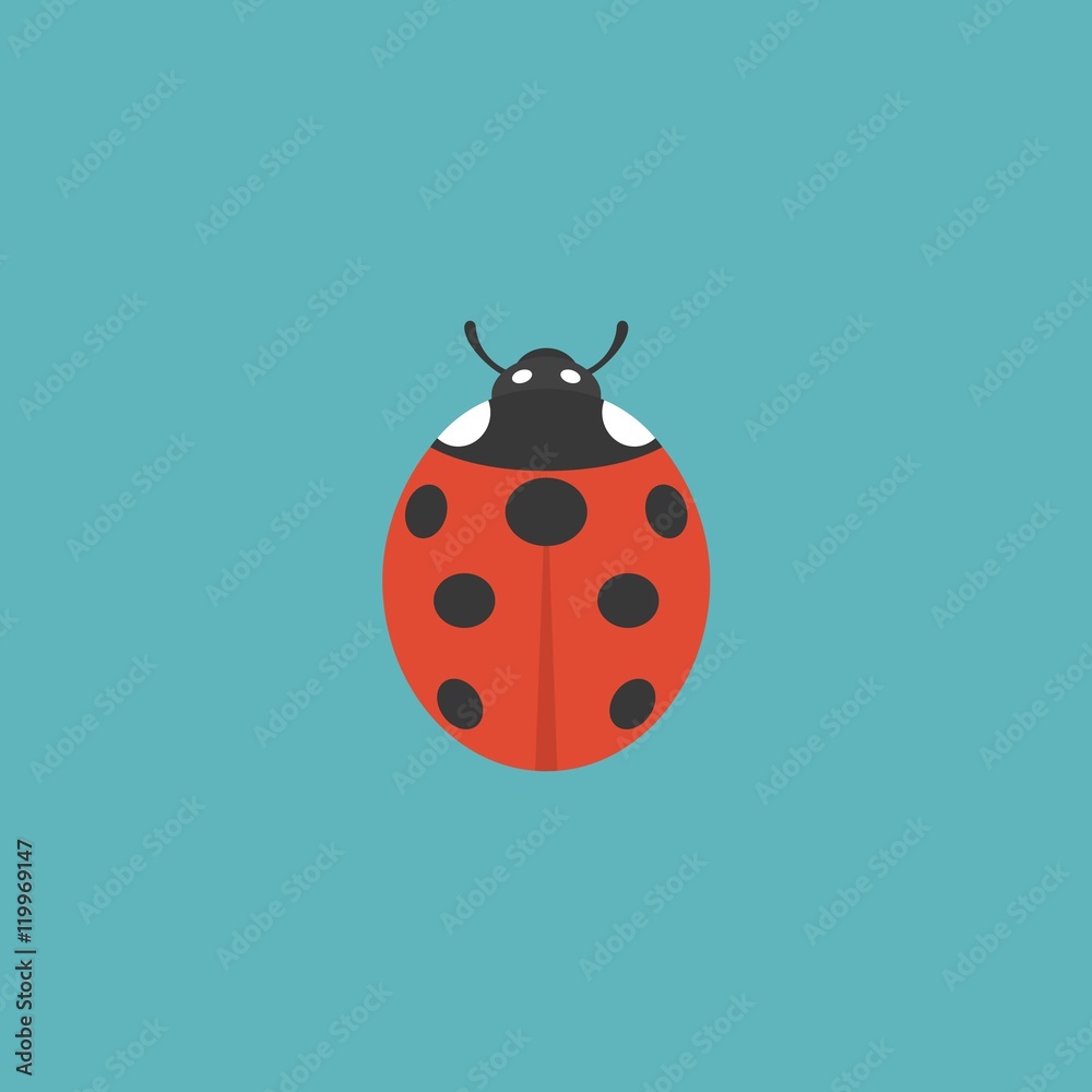 Fototapeta premium lady bug icon illustration, flat design