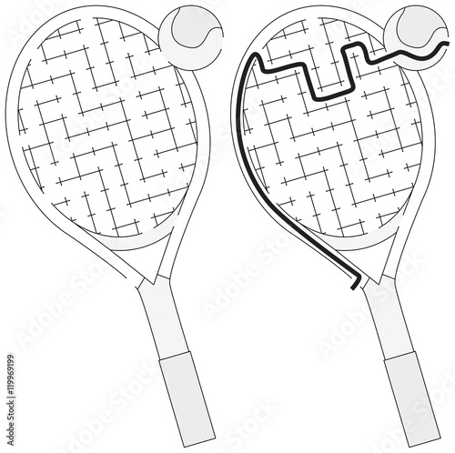Easy tennis racket maze