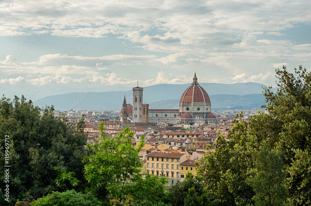 Picturesque view of Duomo from piazzale Michelangelo