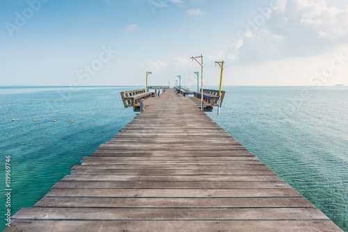 Wooden bridge to the ocean