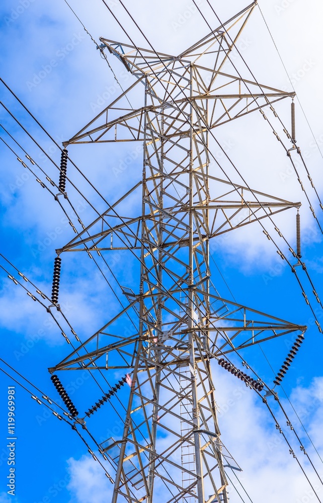 Power pylon in Victoria, Australia. side view Power pylon in Victoria, Australia. side view