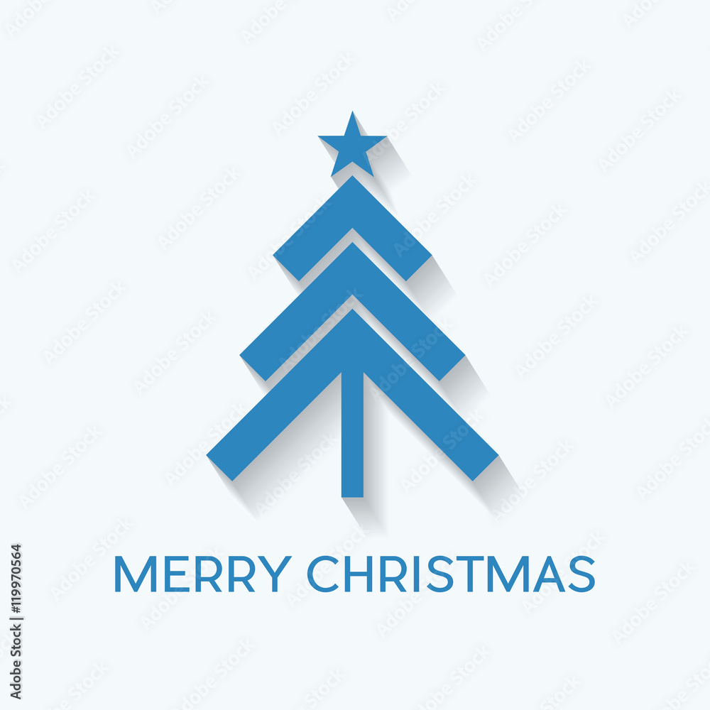 Fototapeta premium Abstract blue christmas tree on white background