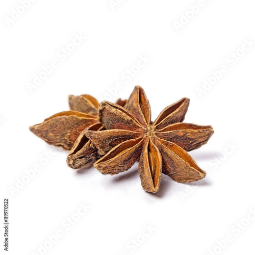 anise stars on a white background
