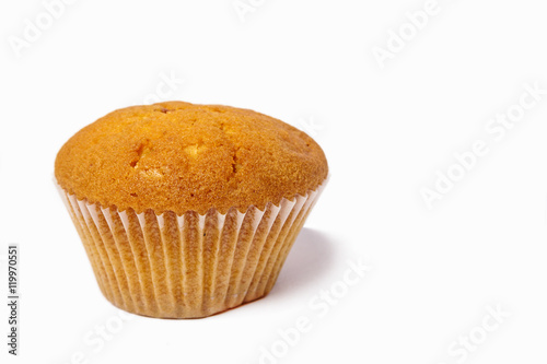 sweet muffin on white background