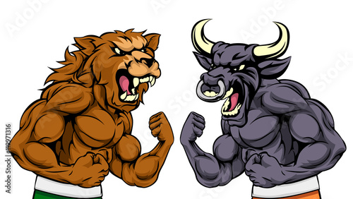 Bears Versus Bulls Stock Market Concept