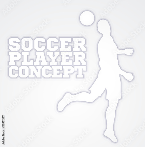Heading Soccer Football Player Concept Silhouette
