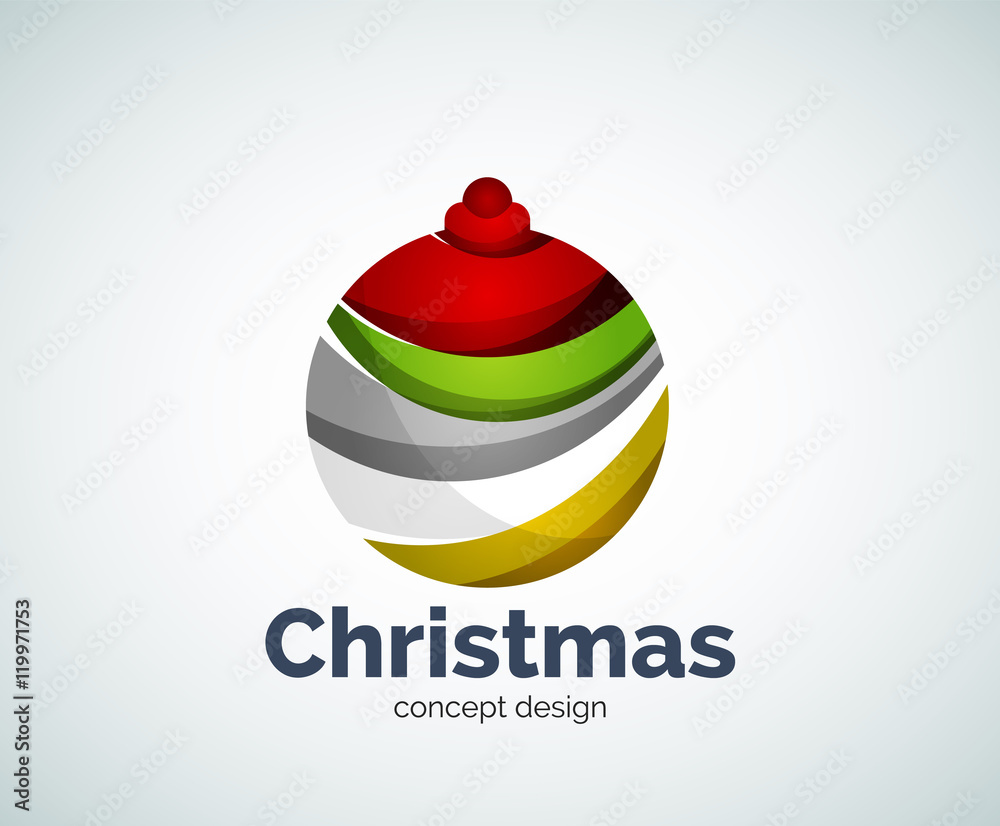 Fototapeta premium Vector Christmas ball logo template