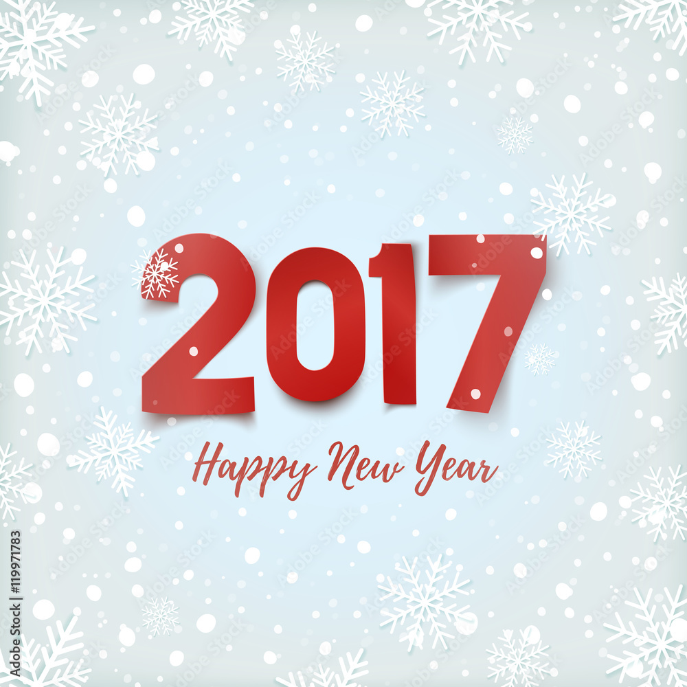 Happy New Year 2017 greeting card.