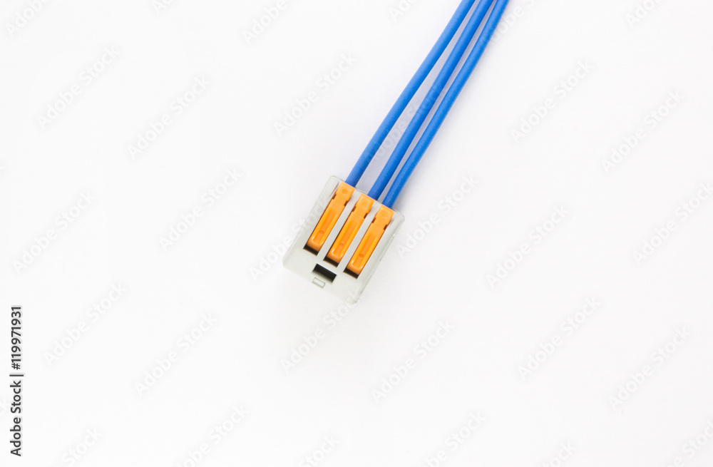 Electric wire connector isolated on white background Electric wire connector isolated on white background
