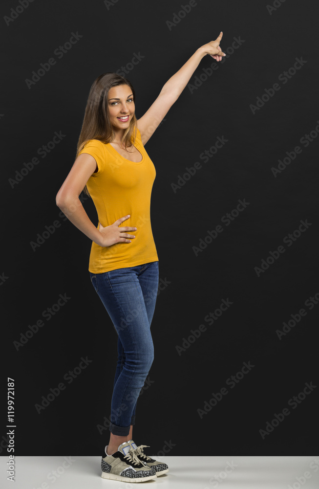 Young student Pointing