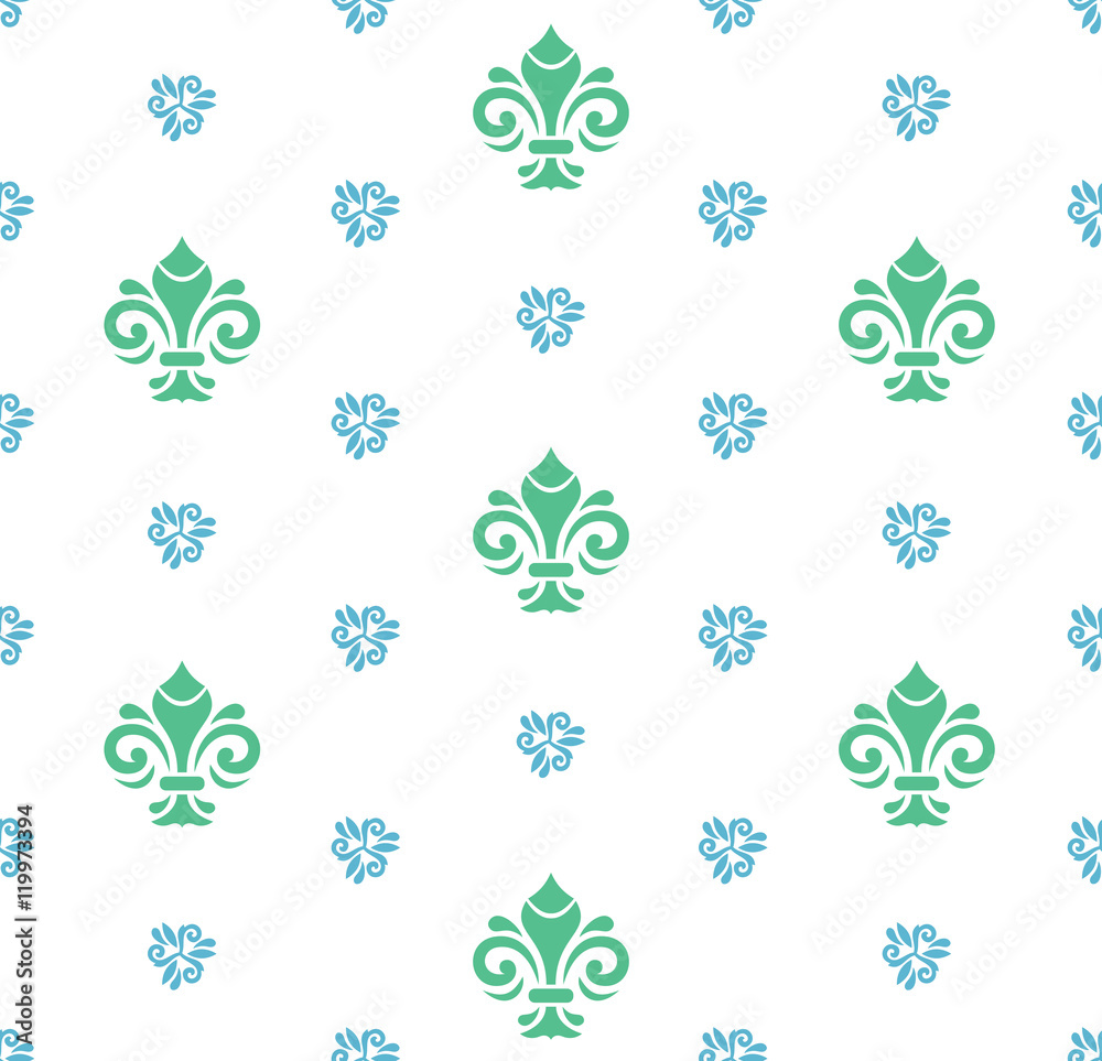 Seamless Vector Pattern With Royal Lily Seamless Vector Pattern With Royal Lily