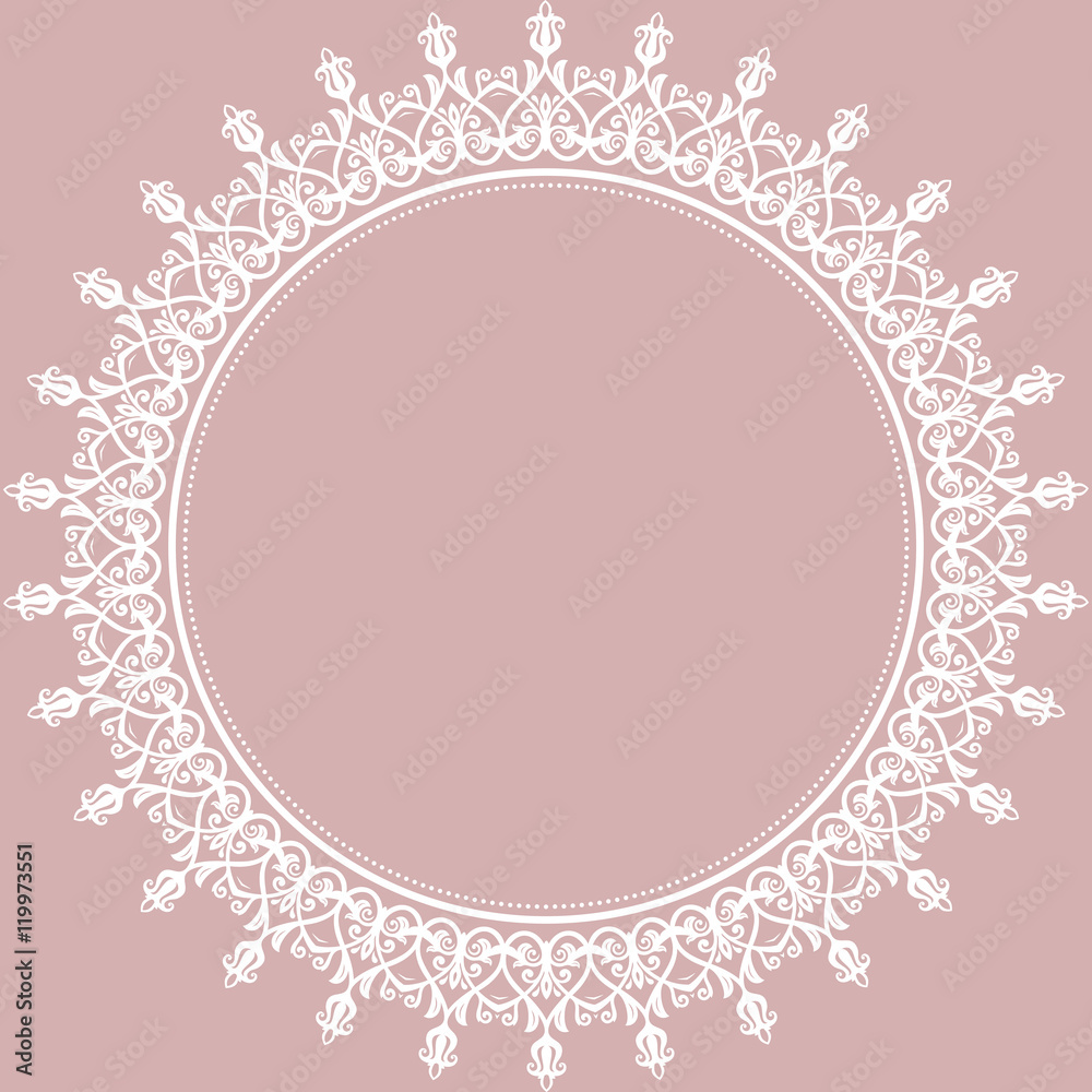 Floral Modern Vector Round Frame Floral Modern Vector Round Frame